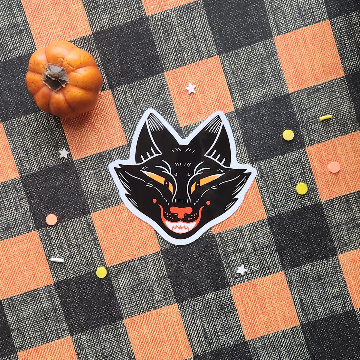 Vintage Halloween Fox Sticker