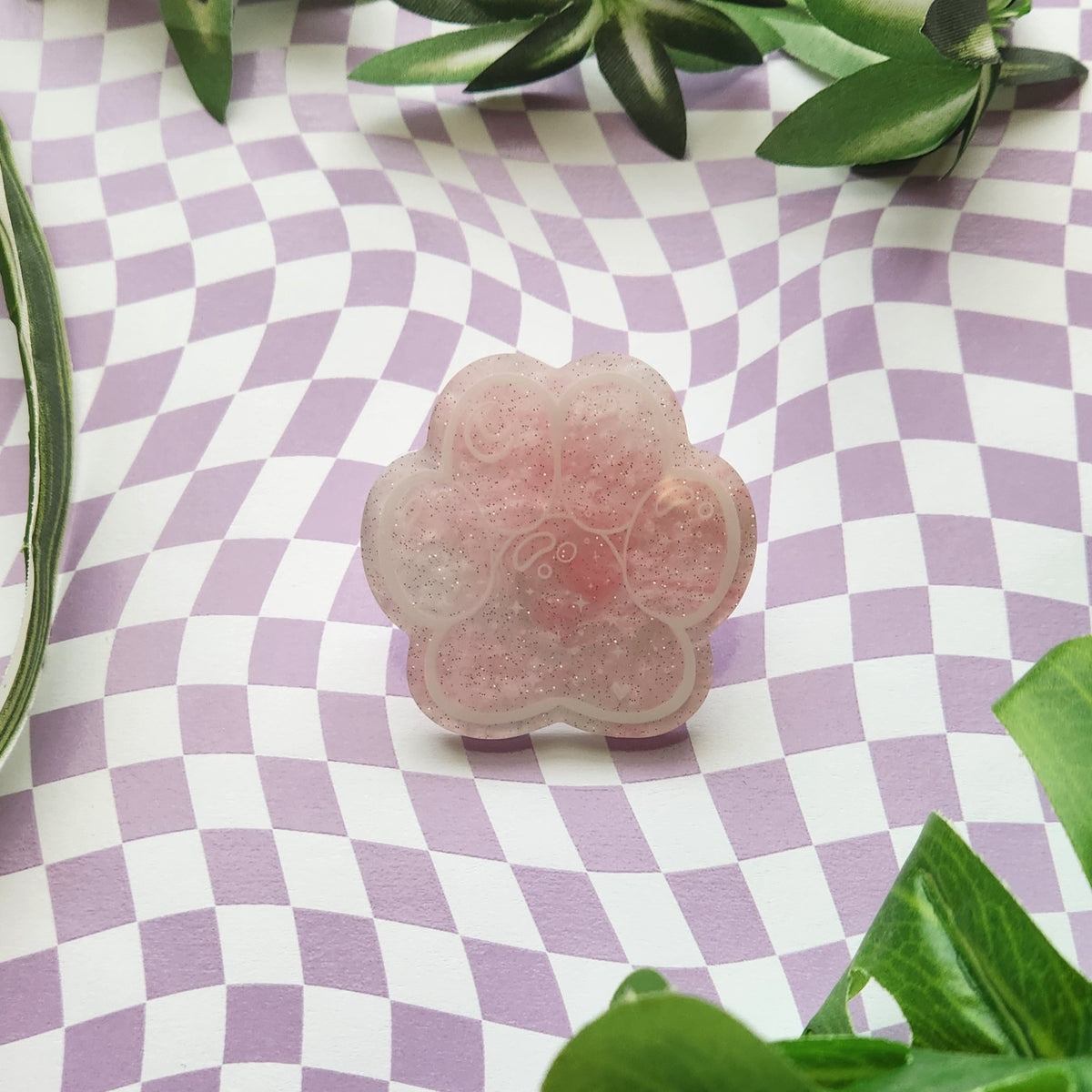 Dreamy Paw Acrylic Pin Pink